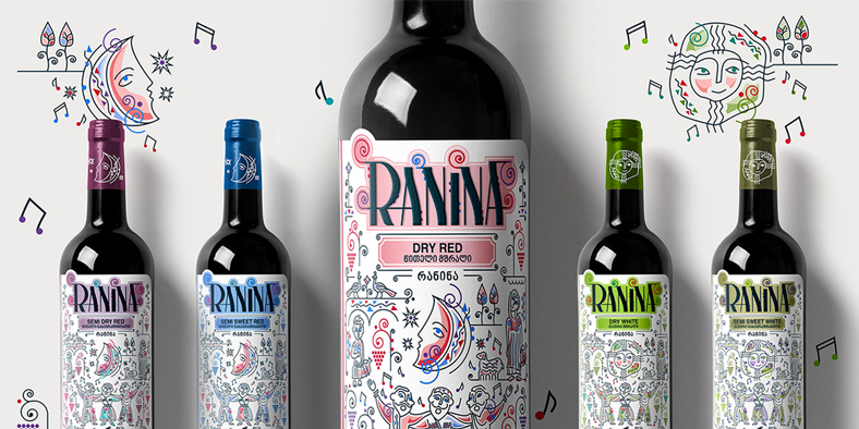 Design des Selbstklebeetiketts für die Ranina-Marke